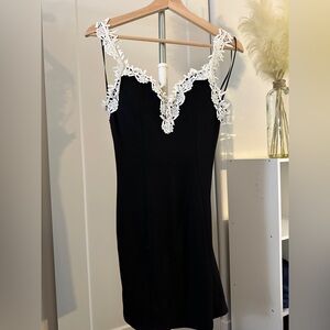 Mini Black dress white lace
